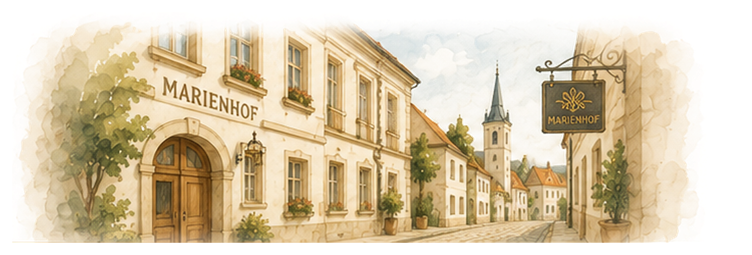 Historická budova Marienhof v centru Znojma
